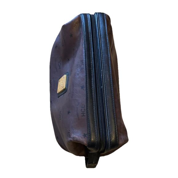 Vintage HCL Mens Toiletry Handcrafted Leather Monogram Travel Bag Shave Kit RARE - Picture 3 of 16